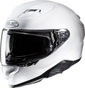 HJC F71 Helmet Solid White XL - Lightweight Fiberglass Shell with Smart Bluetooth System