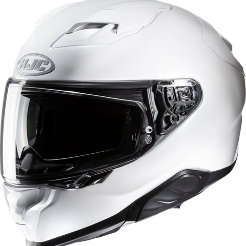HJC F71 Helmet Solid White XL - Lightweight Fiberglass Shell with Smart Bluetooth System