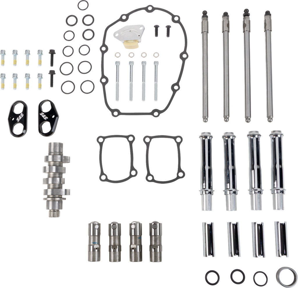 S&S Cycle 496 Chain Drive Camshaft Kit with Chrome Pushrod Tubes for M8, Part 310-1411