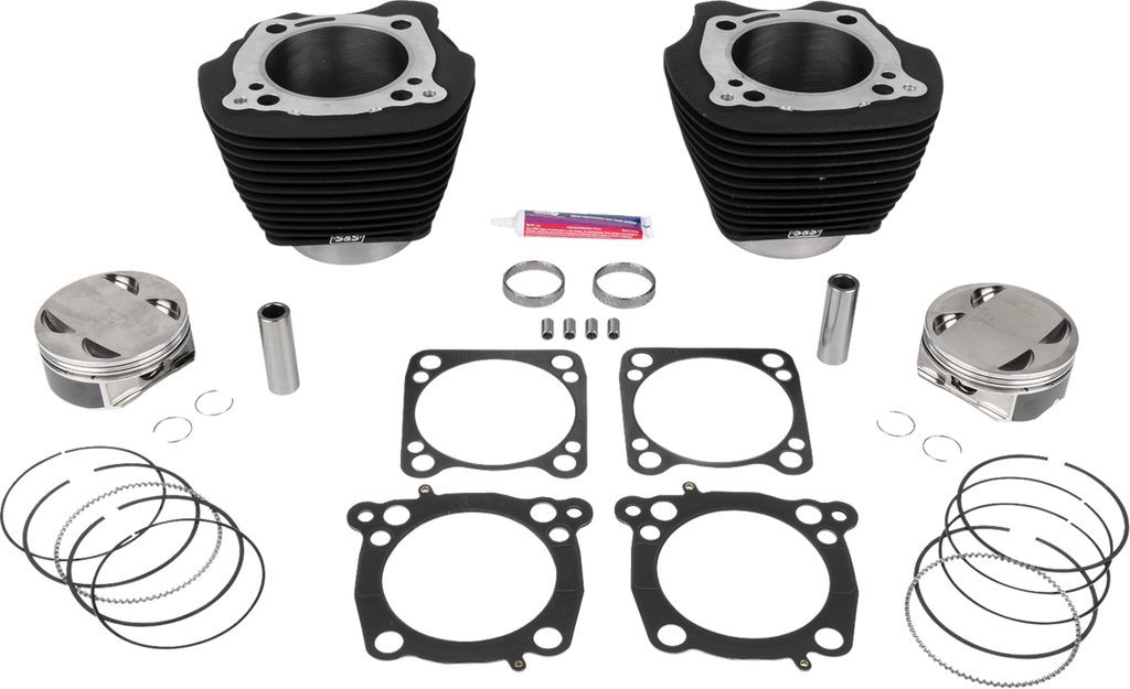 S&S CYCLE 136" Cylinder Kit with 4.625" Stroke – Wrinkle Black Finish, Part Number 910-0849A