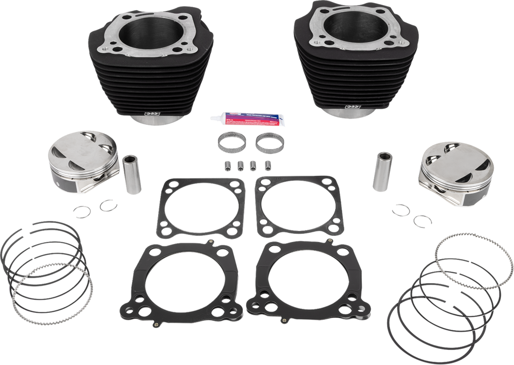 S&S CYCLE 132" Cylinder Kit with 4.500" Stroke - Wrinkle Black Finish - M8 - Part #910-0846A
