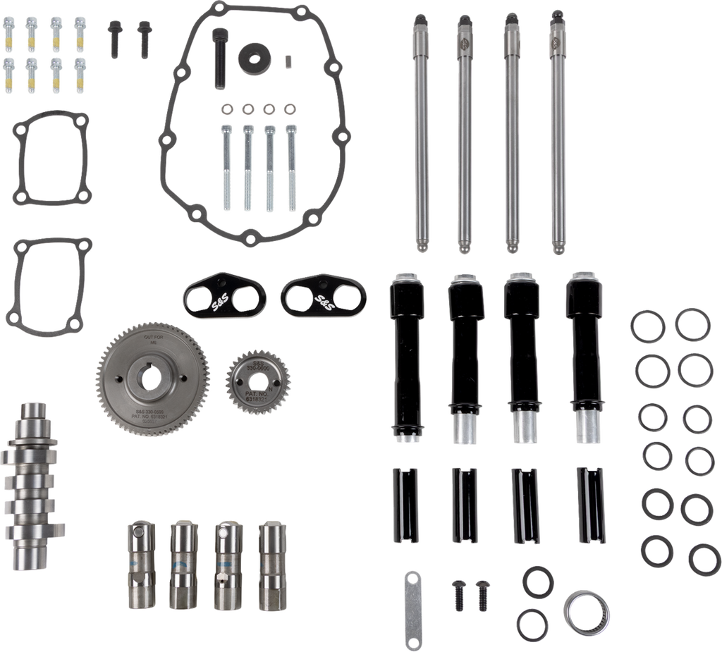 S&S Cycle Camshaft Kit - 496 Gear Drive with Black Pushrod Tubes, Part #310-1412