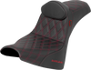 Saddlemmen Pro Series SDC Performance Seat with Backrest – Red Stitch, Gripper, FXBB/FXST '18-'25 – SC81830DB4