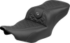 SADDLEMEN Roadsofa™ Seat for FLH/FLT 2023-2025 with Gray Stitch – Model 823-07-21002