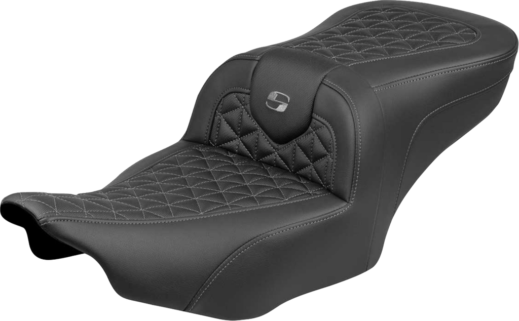 SADDLEMEN Roadsofa™ Seat for FLH/FLT 2023-2025 with Gray Stitch – Model 823-07-21002