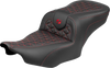SADDLEMEN Roadsofa™ Seat for FLH/FLT 2023-2025 – Red Stitch, Part #823-07-21004