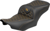 SADDLEMEN Roadsofa™ Seat with Gold Stitch for FLH/FLT '23-'25 – Model 823-07-21007
