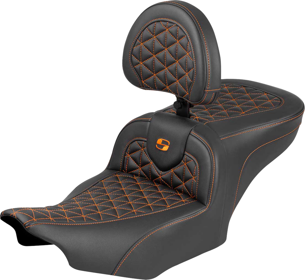 SADDLEMEN Roadsofa™ Seat with Backrest for FLH/FLT '23-'25 by SADDLEMEN, Part #823-07-210B3