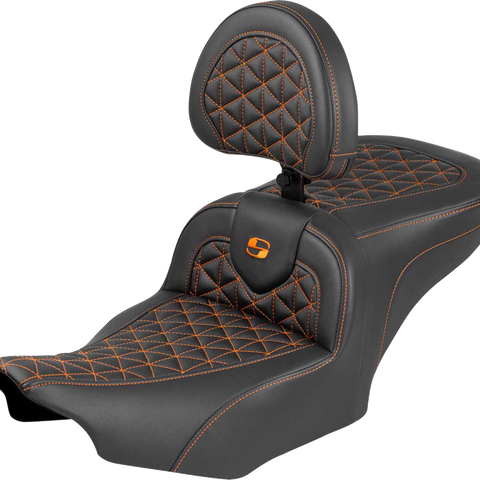 SADDLEMEN Roadsofa™ Seat with Backrest for FLH/FLT '23-'25 by SADDLEMEN, Part #823-07-210B3