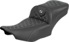 SADDLEMEN Roadsofa™ Extended Reach Seat with Silver Stitch for FLH/FLT 2023-2025 - Part 823-07-21105