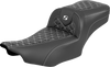 SADDLEMEN Roadsofa™ Extended Reach Seat for FLH/FLT 2023-2025 with White Stitch – Part #823-07-21106