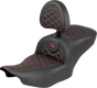 SADDLEMEN Roadsofa™ Seat with Backrest for FLH/FLT 2023-2025 – Red Stitch, Part 823-07-210B4