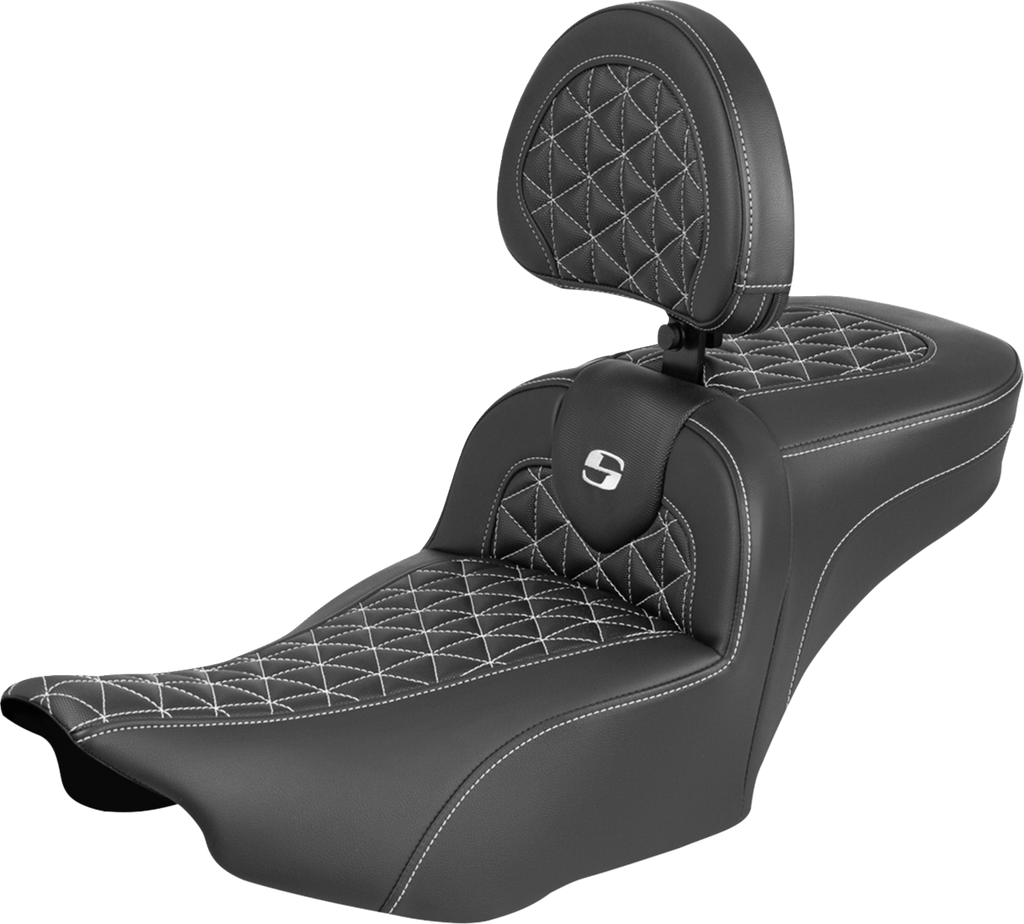 SADDLEMEN Roadsofa™ Extended Reach Seat with Backrest for FLH/FLT 2023-2025 by SADDLEMEN (Part #823-07-211B6)