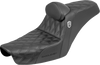 SADDLEMEN Step-Up Seat with Gripper and Backrest for FXD 1996-2003 – Black SaddleHyde™ Cover Part SC89604DB0