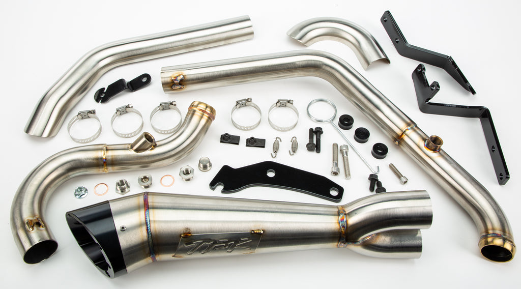 TBR Comp S 2-Into-1 Softail Exhaust with Turnout for Harley Davidson Models