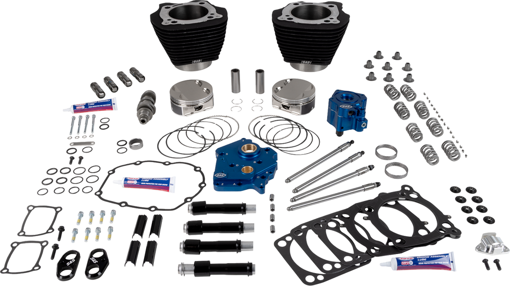 S&S CYCLE 129" Power Package HPT496 Chain Drive Oil Cooled M8 - Black (Part #310-1394)