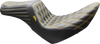 LE PERA Tailwhip Seat - Double Diamond Gold Stitch for FL/FX 2018-2026 - Part Number LYR-580DD-GD02