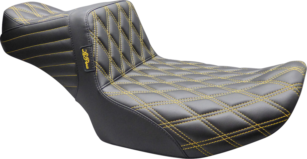 LE PERA Tailwhip Daddy Long Legs Seat - Double Diamond Gold Stitch for FLT/FLH 2023-2026 LV-587DLDD-GD02