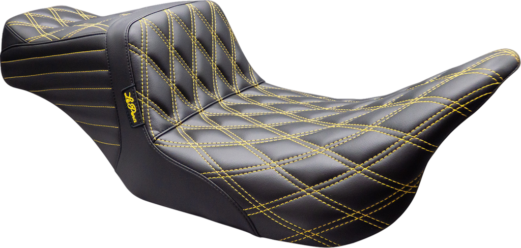 LE PERA Tailwhip Seat - Double Diamond Gold Stitch for FLT/FLH 2008-2024 LK-587DD-GD02