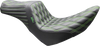 LE PERA Tailwhip Seat - Double Diamond Green Stitch for FL/FX 2018-2026, Part Number LYR-580DD-GN07