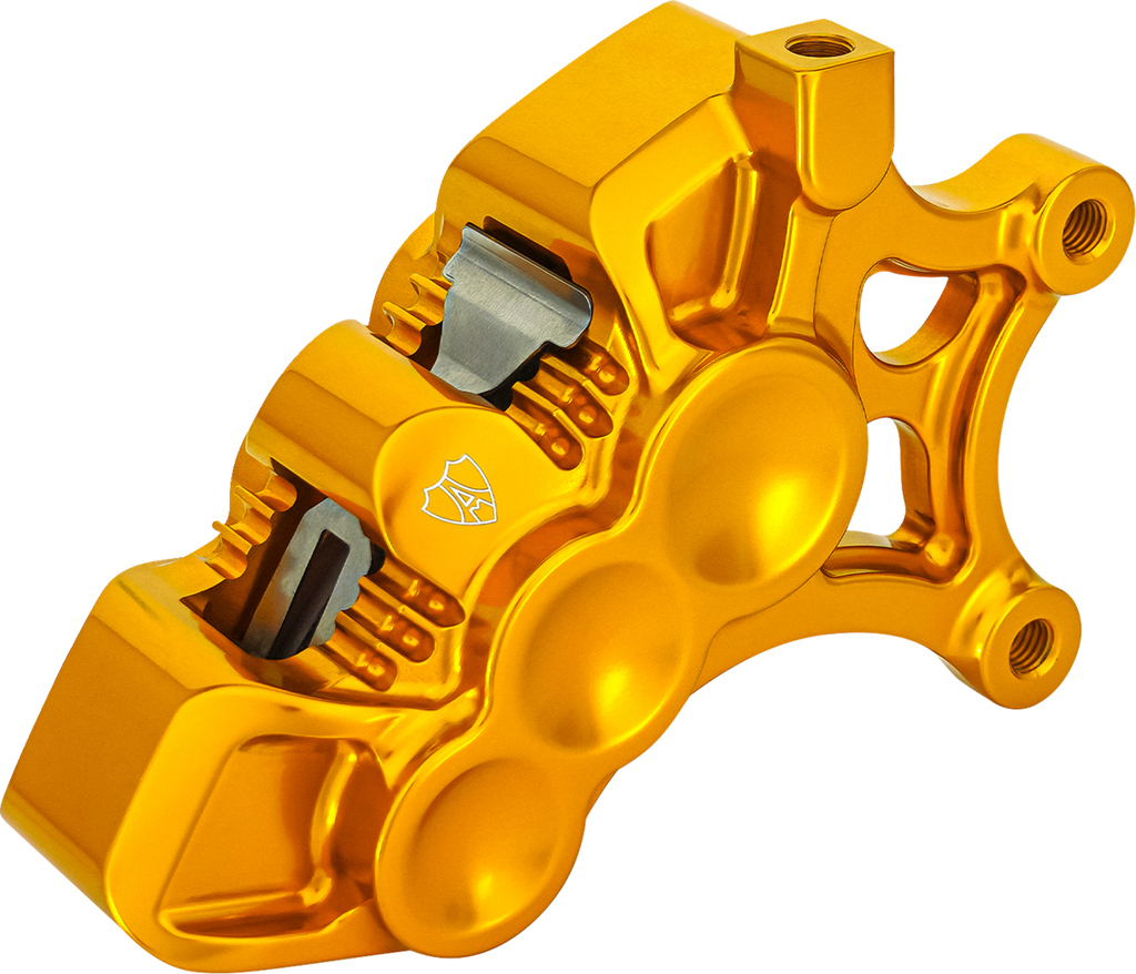Arlen Ness Monoblock Axial Brake Caliper, Right-Hand, Gold, Part Number 320-112