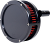 FEULING PARTS BA Slim Air Cleaner Kit for Twin Cam Engines - Black with Red Filter, Part Number 5443-S
