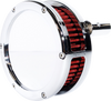 FEULING PARTS BA Slim Air Cleaner Kit for Twin Cam - Chrome with Red Filter - Part #5447-S