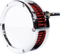 FEULING PARTS BA Slim Air Cleaner Kit for Twin Cam - Chrome with Red Filter - Part #5447-S