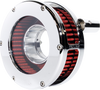 FEULING PARTS BA Slim Air Cleaner Kit - Chrome/Clear with Red Filter for Twin Cam 5448-S