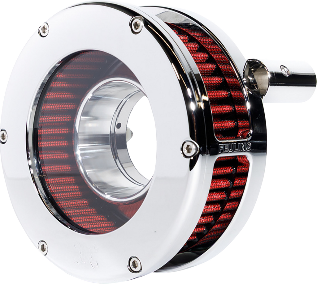 FEULING PARTS BA Slim Air Cleaner Kit - Chrome/Clear for 2008-2017 Harley Twin Cam - Part 5458-S