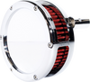FEULING PARTS BA Slim Air Cleaner Kit - Chrome with Red Filter for '93-'99 EVO Big Twin 5467-S