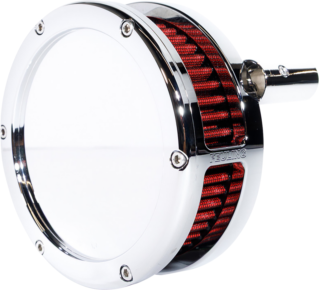 FEULING PARTS BA Slim Air Cleaner Kit - Chrome with Red Filter for '93-'99 EVO Big Twin 5467-S