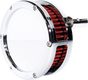 FEULING PARTS BA Slim Air Cleaner Kit - Chrome with Red Filter for '93-'99 EVO Big Twin 5467-S