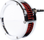 FEULING PARTS BA Slim Air Cleaner Kit for 2008-2017 Harley Twin Cam Engines, Chrome with Red Filter - Part 5457-S