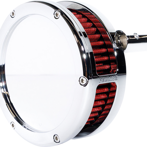 FEULING PARTS BA Slim Air Cleaner Kit for 2008-2017 Harley Twin Cam Engines, Chrome with Red Filter - Part 5457-S