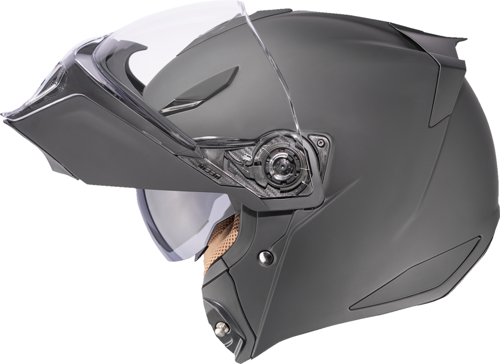 ICON Threshold™ Modular Helmet 2XL Solid Matte Black with Clear and Smoke Shields