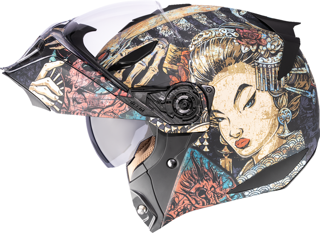 ICON Threshold™ Modular Helmet Odokuro Black Large – Comfortable, High-Performance Protective Gear