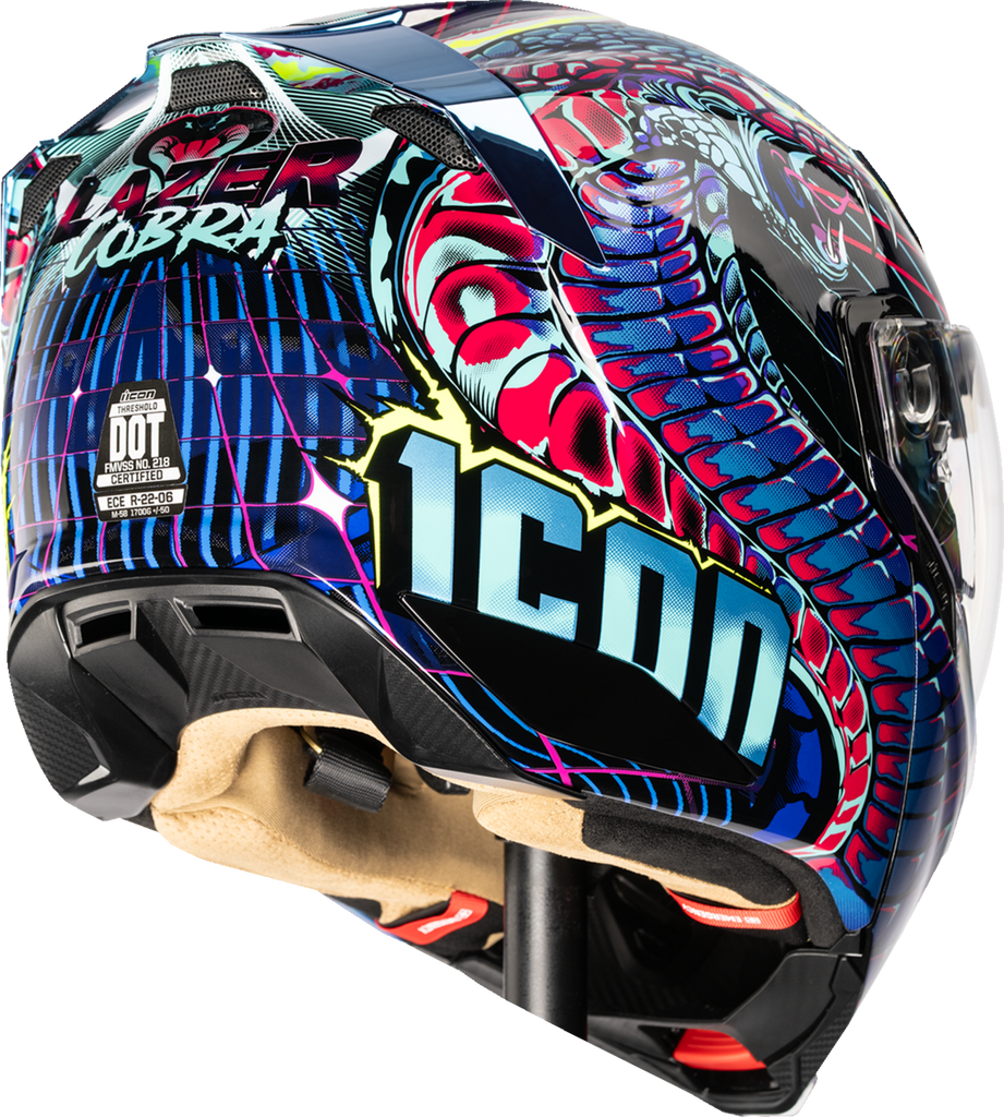 ICON Threshold™ Modular Helmet Synthwave Lazer Cobra Blue XS - Part 0100-2728