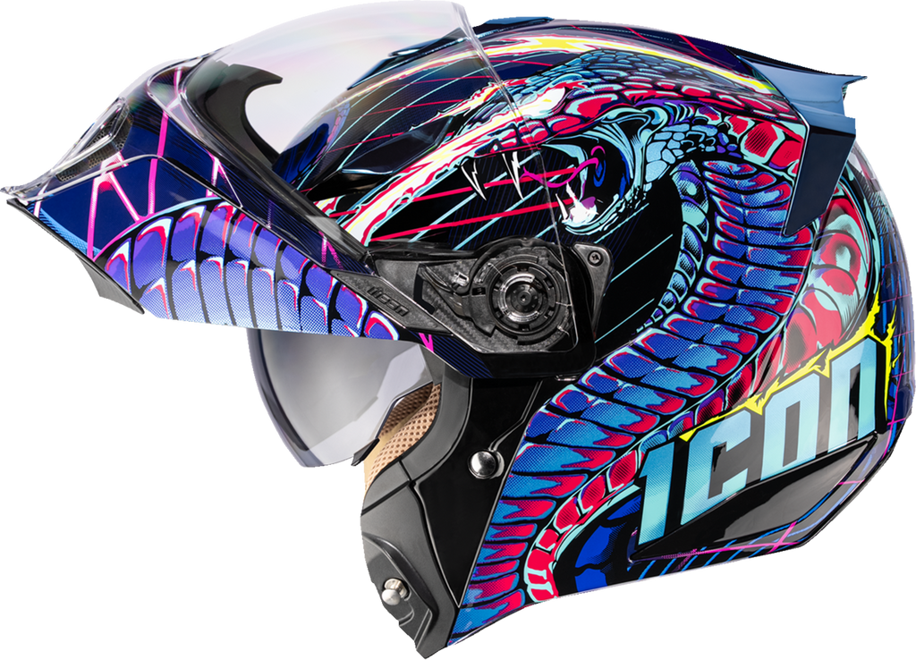 ICON Threshold™ Modular Helmet - Synthwave Lazer Cobra Blue - Small (Part Number 0100-2729)