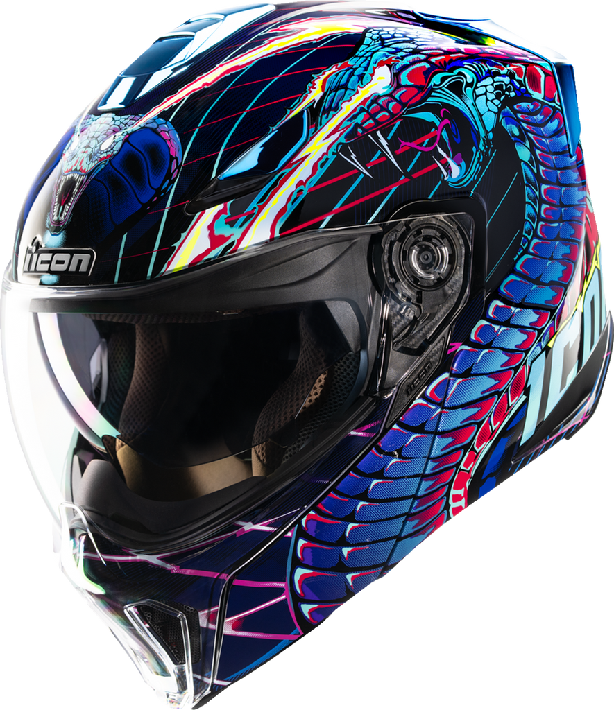 ICON Threshold™ Modular Helmet Synthwave Lazer Cobra - Blue, XL (Part Number: 0100-2732)