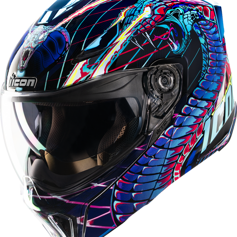 ICON Threshold™ Modular Helmet Synthwave Lazer Cobra - Blue, XL (Part Number: 0100-2732)