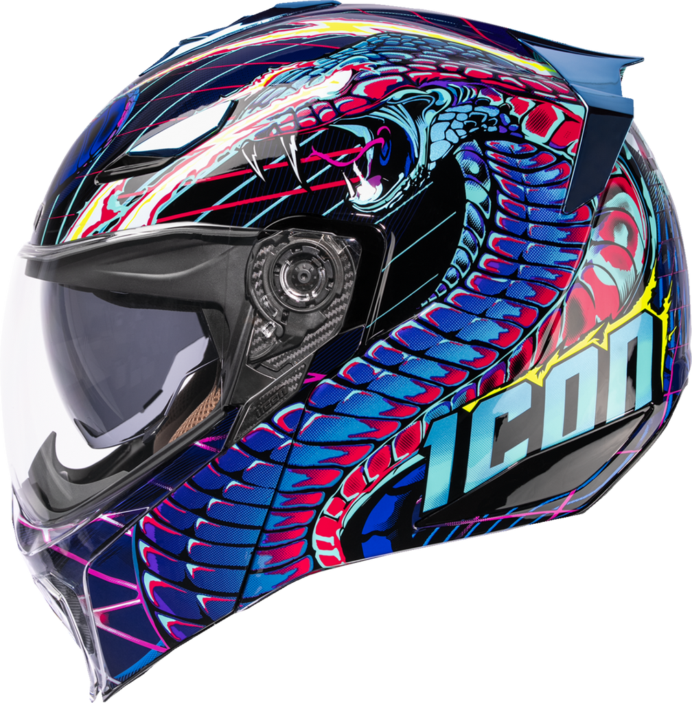 ICON Threshold™ Modular Helmet Synthwave Lazer Cobra 2XL - Blue, Part 0100-2733