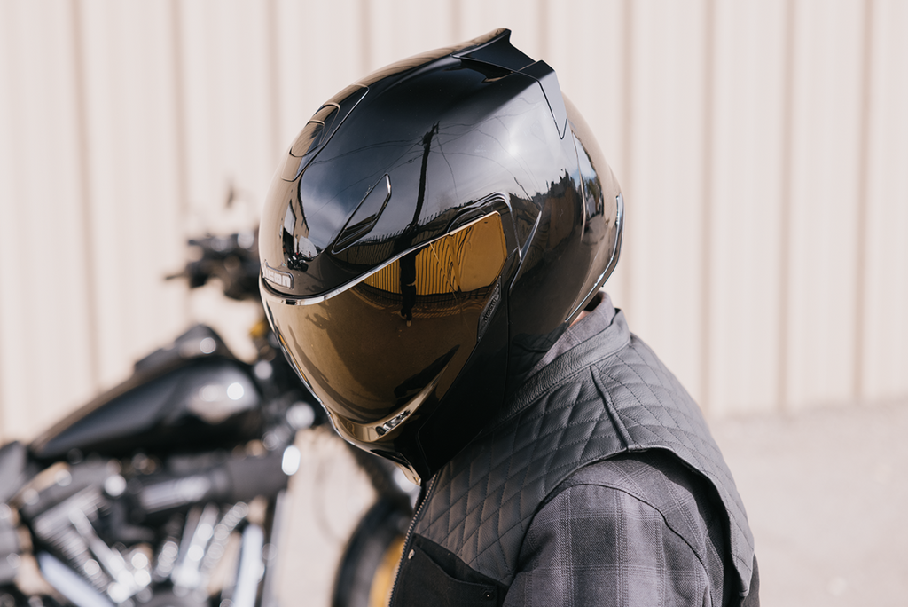 ICON Threshold™ Modular Helmet - Solid Gloss Black, Medium - Model 0100-2813