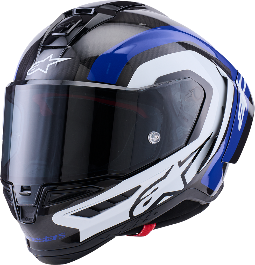 Alpinestars Supertech R10 Helmet - Arius Gloss Black/White/Blue - Size XS (Part #8203926-1647-XS)