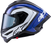 Alpinestars Supertech R10 Helmet - Arius Gloss Black/White/Blue - Size XS (Part #8203926-1647-XS)