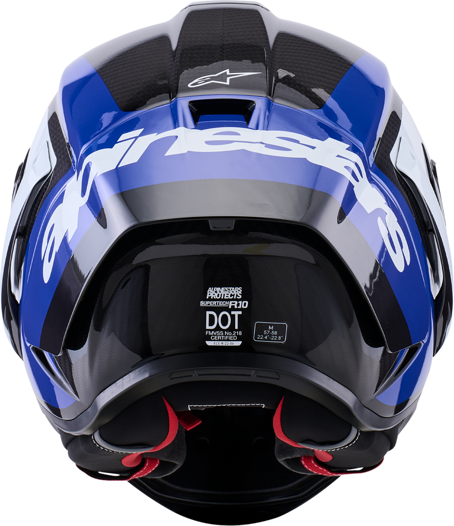 Alpinestars Supertech R10 Helmet - Arius Gloss Black/White/Blue, Medium (Part #8203926-1647-M)