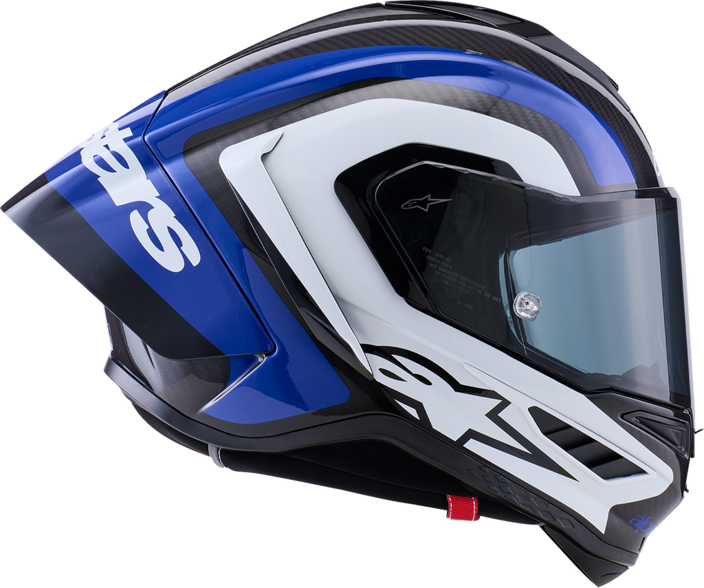 Alpinestars Supertech R10 Helmet - Arius Gloss Black/White/Blue, XL (Part No. 8203926-1647-XL)