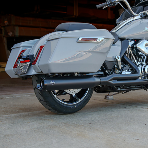 S&S CYCLE 2-into-1 GNX Exhaust System for M8 Touring Bikes - Guardian Black, Part Number 550-1169