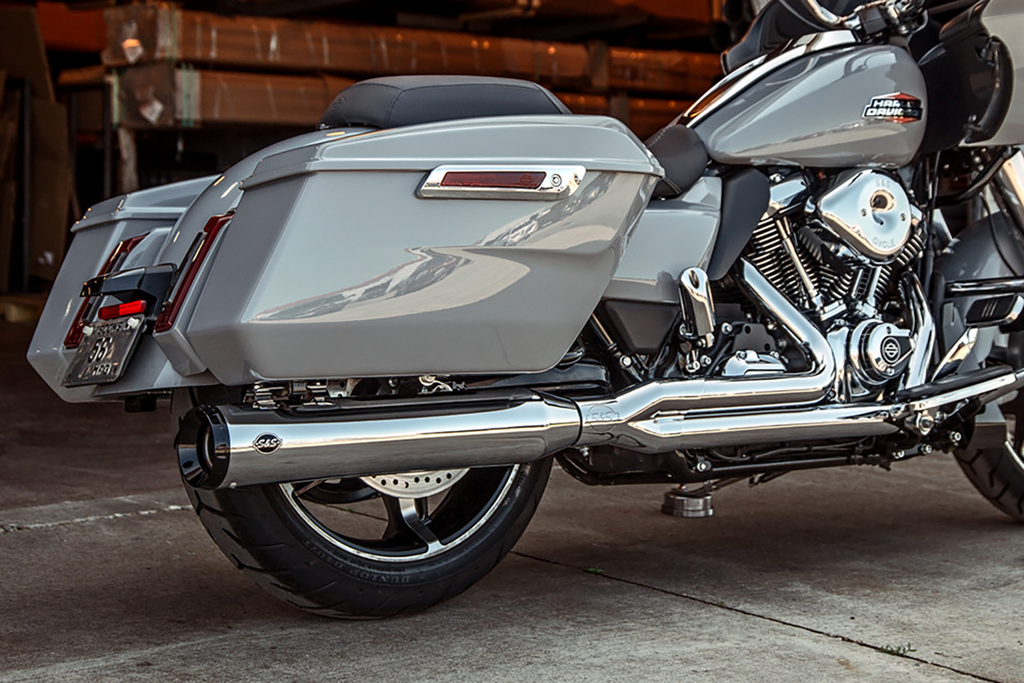 S&S CYCLE GNX 2-Into-1 Exhaust System for M8 Touring Bikes - Chrome, 49-State Compliance (Part No. 550-1170)