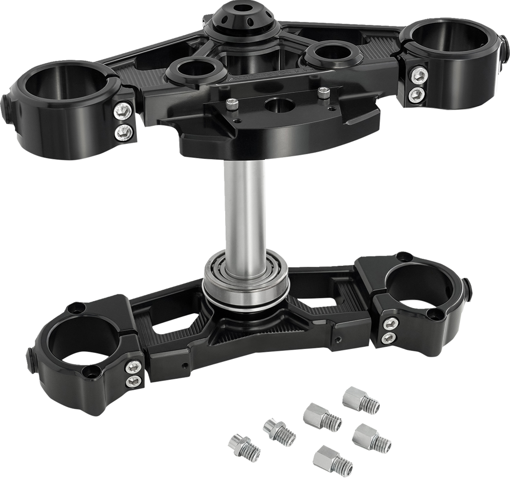 Arlen Ness Black Triple Tree Kit for Touring Models, 7° Rake, Part Number 130-015